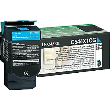 Lexmark C544X1CG CYAN ORIGINAL 4K EXTRA HIGH YIELD TONER CARTRIDGE