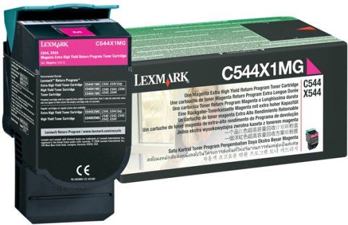 Lexmark C544X1MG MAGENTA ORIGINAL 4K EXTRA HIGH YIELD TONER CARTRIDGE